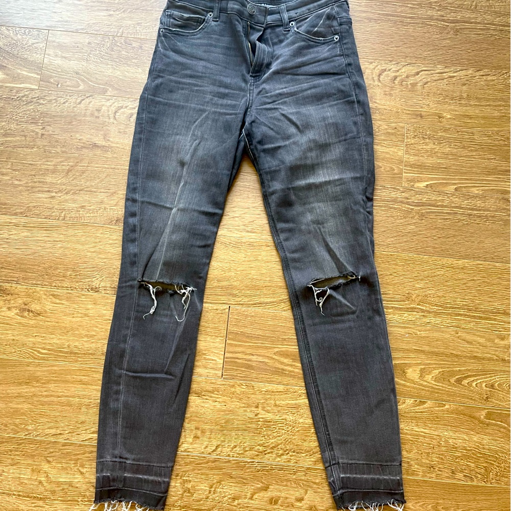 Women’s Express Ankle Leggings Black Distressed
